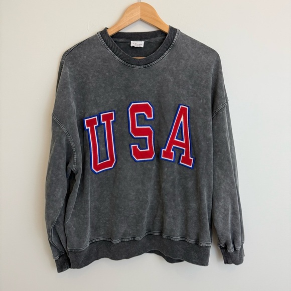 Lelis USA Mineral Wash Crewneck Sweatshirt Sz Medium - Picture 1 of 10